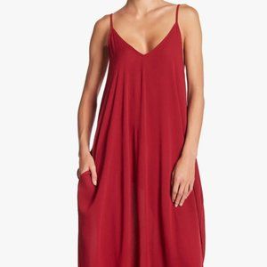 Red Gauze Maxi Dress - Merlot, S/M